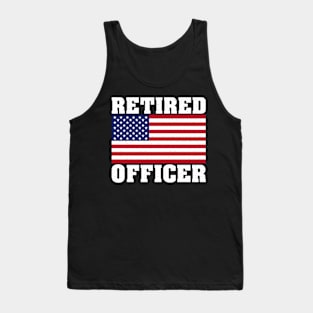 Retired Police Officer Proud Patriotic Officer American Flag Tank Top